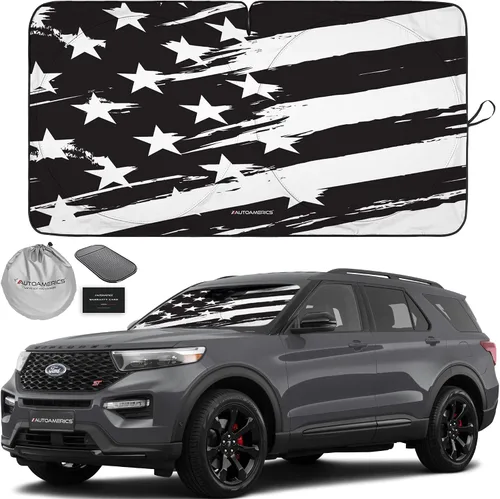 Vista 91 de Parasol de Parabrisas de Una Pieza - Parasol Cromado Líquido Plegable para Ventana Delantera de Auto para Carros SUV Camión - Protector Visor