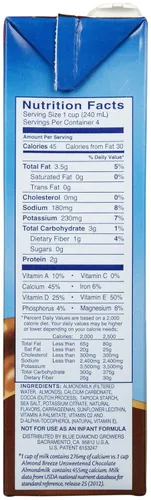 Vista 2 de Blue Diamond Almond Breeze - Chocolate sin azúcar - 32 oz