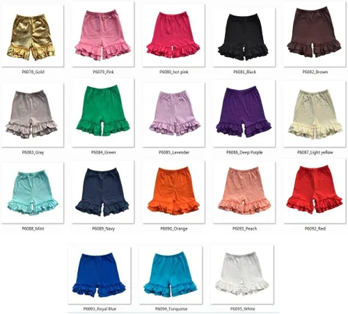 Vista 2 de Coralup Pantalones cortos de algodón con volantes lisos para bebés (0-8 años)