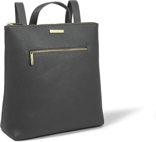 Vista 2 de Katie Loxton Brooke Square - Mochila grande de cuero vegano con cremallera superior para mujer, Carbón, 13.25 x 12.25 x 5.15 Inches, Carbón
