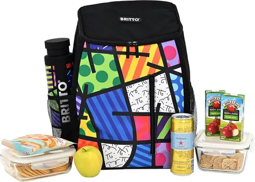 Vista 4 de Romero BRITTO - Mochila térmica aislada - Paisaje colorido