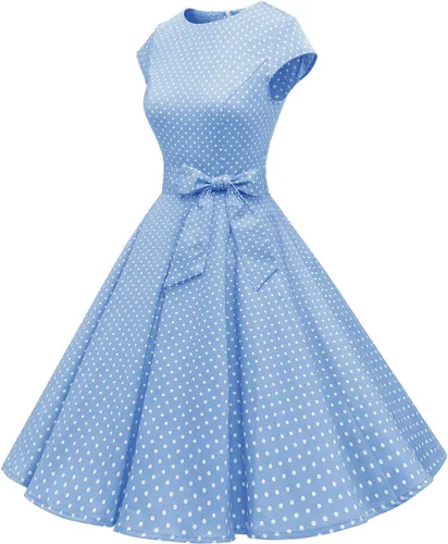 Vista 9 de Dressystar - Vestidos clásicos de fiesta con mangas casquillo, estilo Rockabilly y retro de la década de 1950