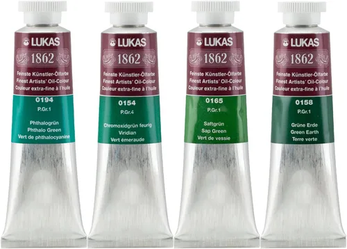 Vista 88 de Lukas 1862 Pintura al Óleo para Artistas Profesionales - Colores Tierra Amarillentos, 37 mL - Juego de 4 - Destacada Resistencia a la Luz, Sin