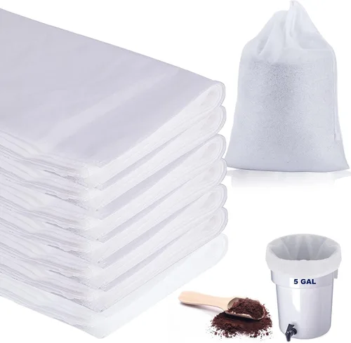 Vista 8 de Paquete de 100 filtros de café frío de 20 x 20 pulgadas, bolsa de filtro para café de hasta 5 libras, filtro de café de 5 galones Brews Up to 5
