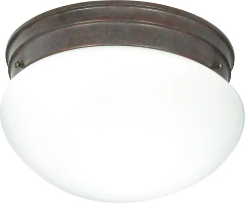 Vista 21 de Nuvo Lighting SF76/676 Lámpara de dos luces con pantalla de hongo, bronce antiguo/vidrio de alabastro