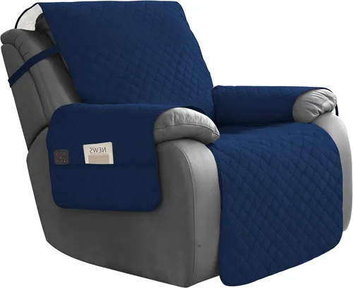 Vista 21 de Easy-Going Funda impermeable para sofá biplaza reclinable con bolsillo, funda de sofá reversible de 1 pieza para sillón reclinable de 2 asientos