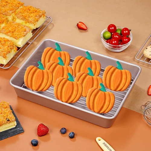 Vista 4 de Paquete de 2 moldes de silicona para pastel de calabaza, moldes de silicona para pastel de calabaza, moldes de chocolate de Acción de Gracias, 12