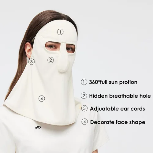 Vista 6 de SLF6M103T - Máscara de protección solar para el cuello, polaina para el cuello, bufanda, pasamontañas, pañuelos de tela con bucles para las orejas