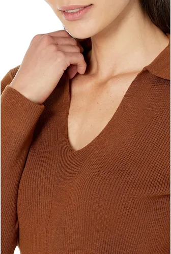 Vista 3 de Calvin Klein Suéter cómodo y ligero de manga larga con cuello en V para mujer