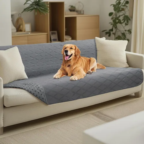 Vista 24 de Luciphia Funda de sofá 100% impermeable para perros, antideslizante, protector de sofá para mascotas, tapete para sofá, cachorro y gatos, con parte