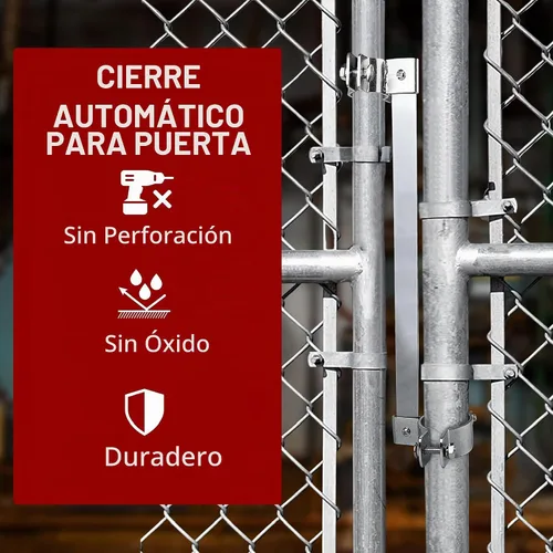 Vista 4 de Cierre automático de puerta con barra de acero resistente, bisagras de puerta de cierre automático, ideal para puerta de metal en el aire libre como