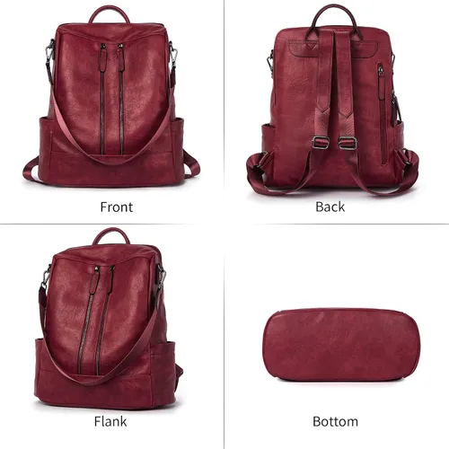 Vista 3 de BROMEN Women Backpack Purse Leather Anti-theft Travel Backpack Fashion Shoulder Handbag
