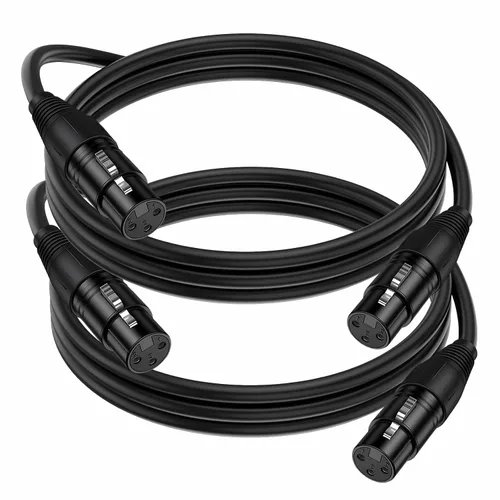 Vista 12 de Seefeeful - Paquete de 2 cables de audio equilibrados XLR hembra a hembra, cables de micrófono de 3 pines, cobre sin oxígeno (OFC), cables de Cable