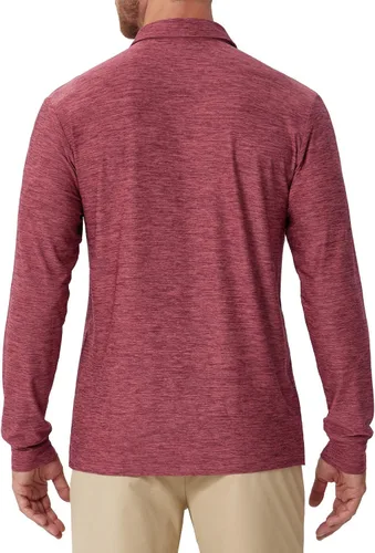 Vista 50 de NAVISKIN Camisas polo de manga larga para hombre, camisas de golf con cuello UPF 50 SPF para hombre, secado rápido, absorbe la humedad