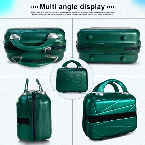 Vista 4 de Estuche de maquillaje de carcasa dura, H003-verde-12 pulgadas