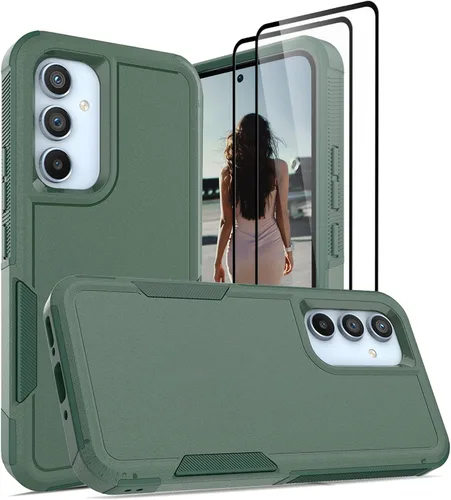 Vista 344 de Jeylly Compatible con Samsung Galaxy A22 5G Funda, Funda Samsung A22 5G con 2pcs protectores de pantalla de vidrio templado