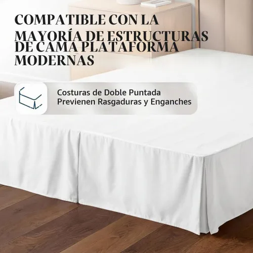Vista 5 de Falda de cama Linen Market - Microfibra ultra suave - Ajuste fácil con caída a medida de 14 pulgadas - Calidad de hotel, resistente al encogimiento
