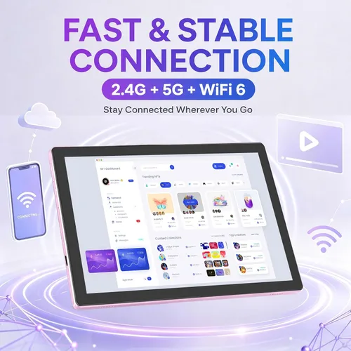 Vista 6 de YQSAVIOR Tablet, Tablet de 10.1" Android con procesador MTK Octa-core 10GB (4GB+6GB Expand) RAM 64GB ROM+1TB Expansibles Tabletas PC, pantalla IPS