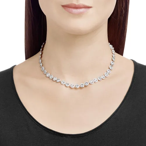 Vista 4 de Swarovski Angelic Necklace, Earring, and Bracelet Crystal Jewelry Collection, Rhodium Tone Finish, Blue Crystal, Pink Crystal, Clear Crystal