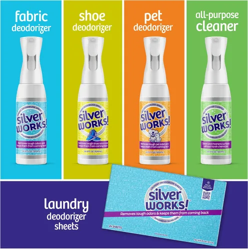 Vista 8 de SilverWorks! Spray desodorante para zapatos malolientes – Eliminación de olores de zapatos – Botas, tenis, eliminador de olores de zapatos