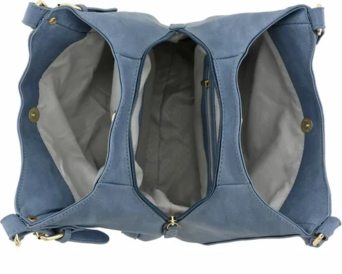 Vista 5 de Bolsa de hobo mediana de piel sintética de 3 compartimentos.