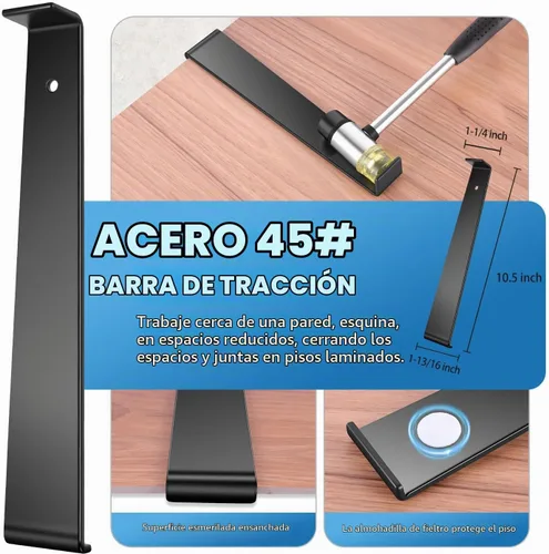 Vista 3 de Kit de 43 piezas para herramientas de suelo laminado, kit de instalación LVP, herramientas para suelos de vinilo, taco de golpeteo con mango