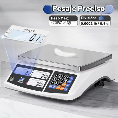 Vista 3 de Balanza de conteo de precio industrial, balanza de banco digital de 22lb/10kg x 0.1g para inventario de piezas pequeñas, balanza de monedas