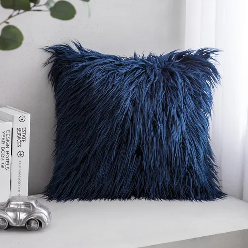 Vista 9 de Fundas de cojín Phantoscope serie de lujo, fundas de cojín de piel sintética estilo Mongolia, para sofá, cama y silla