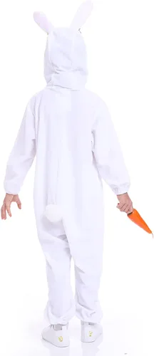 Vista 5 de Disfraz unisex de animales para niños, pijama de animales con capucha de felpa, para Halloween, carnaval, animal, para niños y niñas