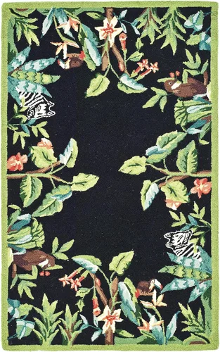 Vista 14 de SAFAVIEH Chelsea Collection - Alfombra decorativa de 1 pies 8 pulgadas x 2 pies 6 pulgadas, beige y verde, lana de campo francesa enganchada a mano