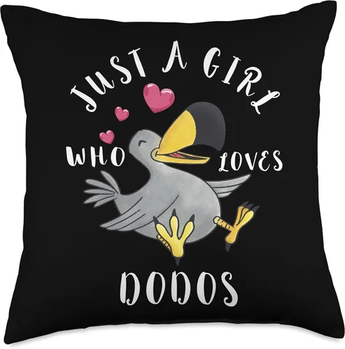 Vista 5 de Dodo Bird Lover Ornithology Flightless Bird Aves Just A Girl Who Loves Dronte Extinct Dodo Bird - Almohada de 16 x 16 pulgadas, multicolor