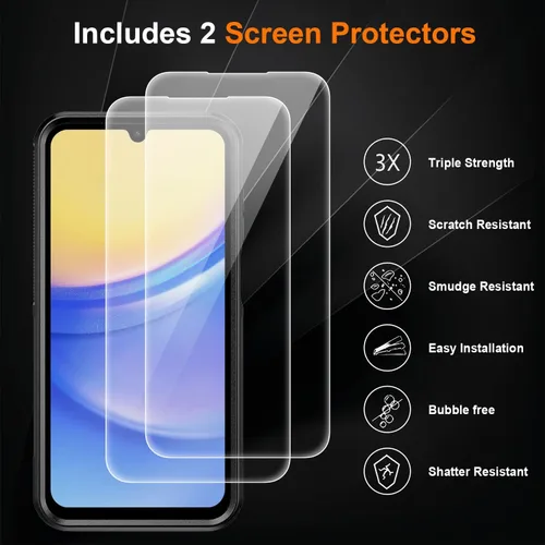 Vista 3 de Funda para teléfono Samsung Galaxy A15 5G, [protección contra caídas de grado militar de 15 pies]