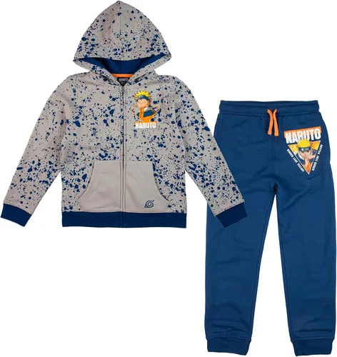 Vista 6 de Naruto Classic - Sudadera con capucha y cremallera gris para niños pequeños