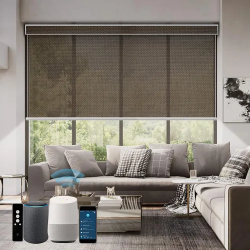 Vista 63 de SmartWings Persianas Motorizadas con Filtro de Luz, Compatible con Matter Thread Homekit Z-Wave Alexa Google, Persianas con 70% de Opacidad Safari