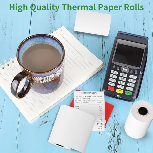 Vista 5 de CLASSY Rollo de papel de registro térmico de 2 1/4" x 50' pies, 5 rollos