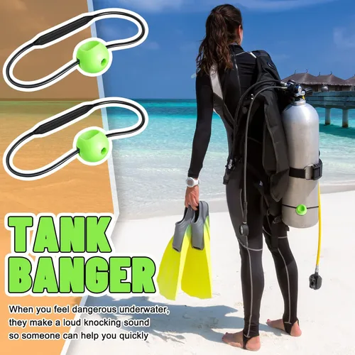 Vista 4 de 2 unids tanque Banger dispositivo de señal subacuática cilindro buceo tanque accesorios para buzos fabricante de ruido
