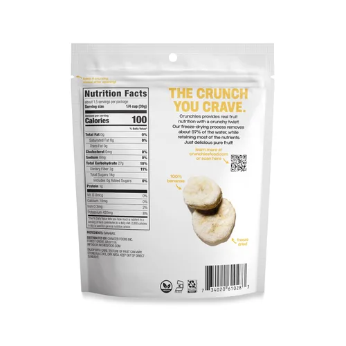 Vista 2 de Crunchies Frutas liofilizadas, frutas crujientes 100% naturales, sin OMG y kosher, paquetes de aperitivos de frutas liofilizadas resellables
