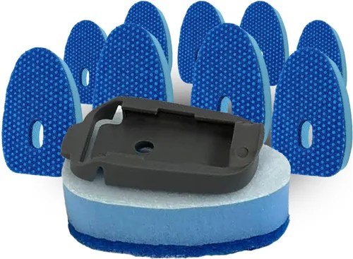 Vista 2 de Smilyeez Recambio de esponja punteada azul sin plástico para Scotch-Brite's Dishwand Recambio de 10 unidades con adaptador