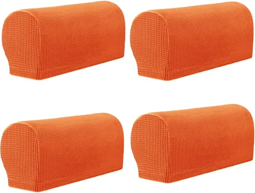 Vista 18 de vctops 4 fundas elásticas para reposabrazos de color sólido, antideslizantes, para sillas, sofá, sillón, fundas para sofá reclinable con pasadores