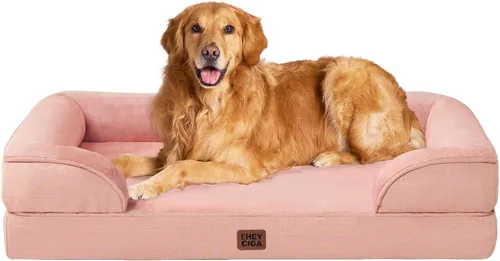 Vista 80 de EHEYCIGA – Cama ortopédica impermeable para perros pequeños, de espuma viscoelástica tipo caja de huevos, con bordes elevados y base antideslizante