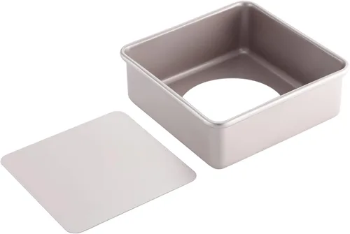 Vista 8 de CHEFMADE Bandeja para pastel rectangular de 8.7 pulgadas, utensilio de hornear antiadherente de fondo profundo para hornear en el horno (Oro champán)
