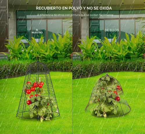 Vista 4 de Cloches de jardín para protector de plantas de animales jaulas de alambre de pollo al aire libre