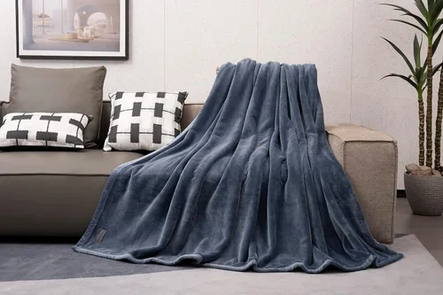 Vista 5 de Mellowdy Manta de franela extra gruesa y mullida (gris oscuro, 60x80) - Manta cálida de tamaño individual de 500GSM para invierno, otoño Suave