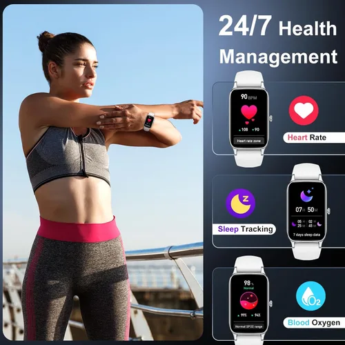Vista 3 de Reloj inteligente (respuesta/hacer llamada), nuevo rastreador de fitness 2025 para hombres y mujeres, reloj de fitness HD de 1.57 pulgadas, monitor