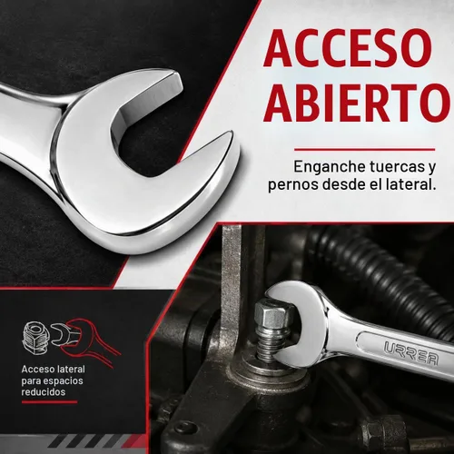 Vista 9 de URREA Llave combinada extra larga de 12 puntos de 0.394 in, métrica Llave individual