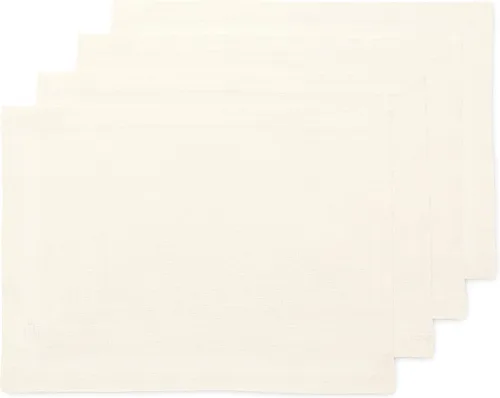Vista 103 de Solino Home Juego de 4 manteles individuales blancos de 100 % lino puro de 14 x 14 pulgadas para invierno, San Valentín, primavera, Pascua, Fete