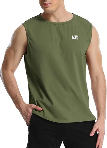 Vista 3 de NITAGUT Camiseta sin mangas para hombre, casual, clásica, sin mangas, para entrenamiento, culturismo, musculación