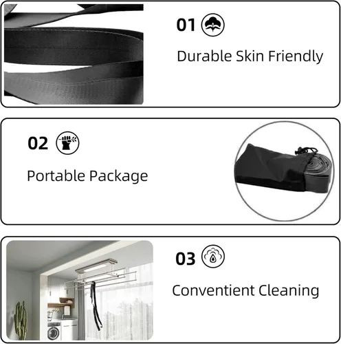 Vista 5 de SANKUU - Correas de yoga para estiramiento con 12 bucles, póster de entrenamiento, correas para estiramiento, equipo de terapia física, bandas