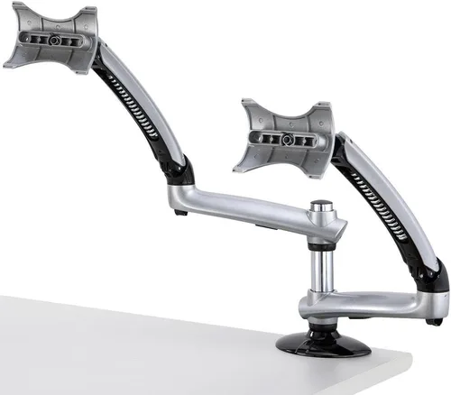 Vista 2 de Base de abrazadera de brazo de resorte de montaje en escritorio doble, compatible con Apple (DM-GSDA-C)
