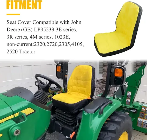 Vista 3 de John Deere Seat Protect Cover - Compatible con tractor 3E, 3R, 4M y 1023E